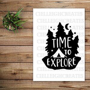 *2 for $20* Time To Explore Tent Moon Tree Star vinyl decal Sticker Handcrafted